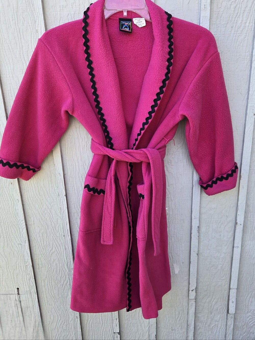 Vtg 1996 American Girl Gear Dress Like Your Doll Fleece Robe Pink Human M